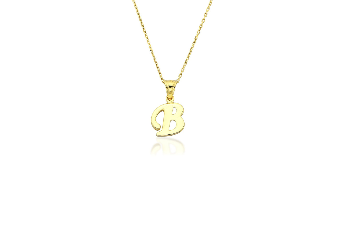 Initial Letter 14K Gold B Pendant (without Chain)