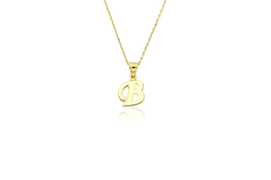 Initial Letter 14K Gold B Pendant (without Chain)