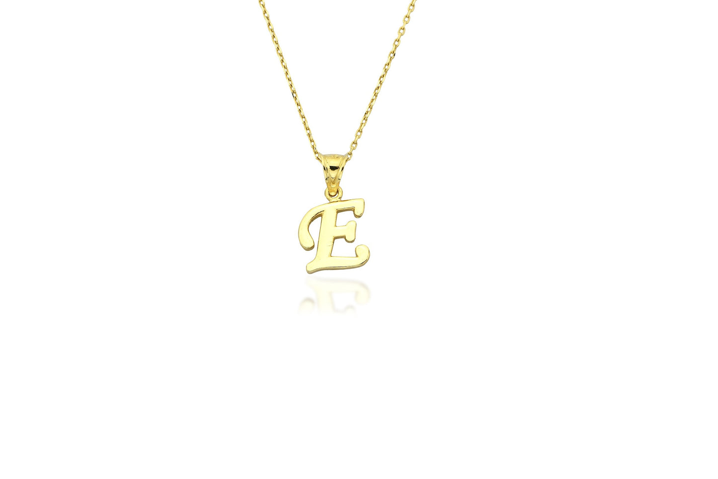 Initial Letter E 14K Gold Pendant (without Chain)