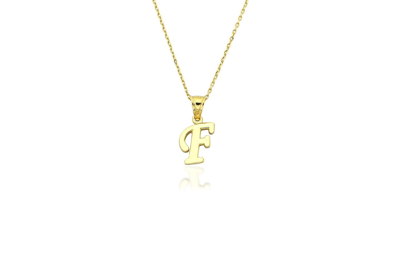 Initial Letter F 14K Gold Pendant (without Chain)