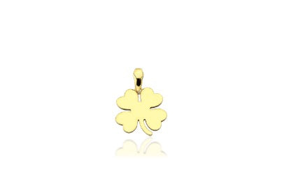 Lily 4 Leaf 14K Gold Clover GOOD LUCK Pendant