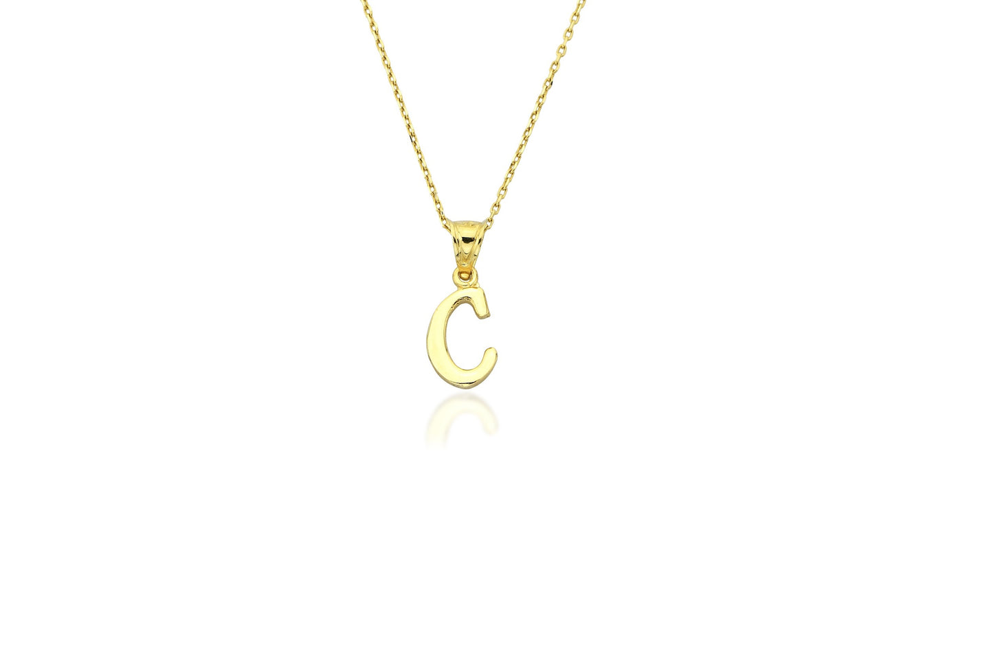 Initial Letter 14K Gold C Pendant (without Chain)