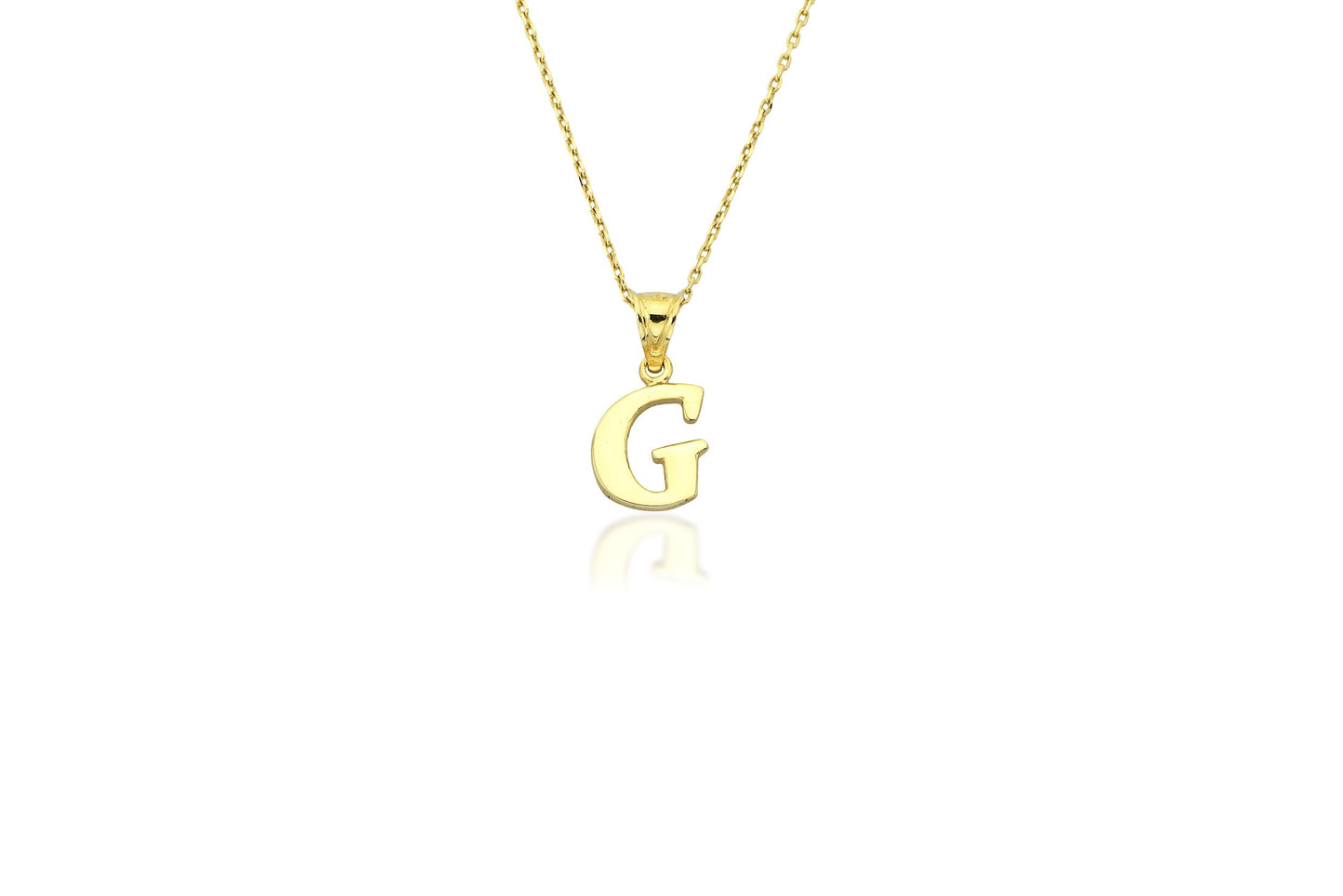 Initial Letter G 14K Gold Pendant (without Chain)