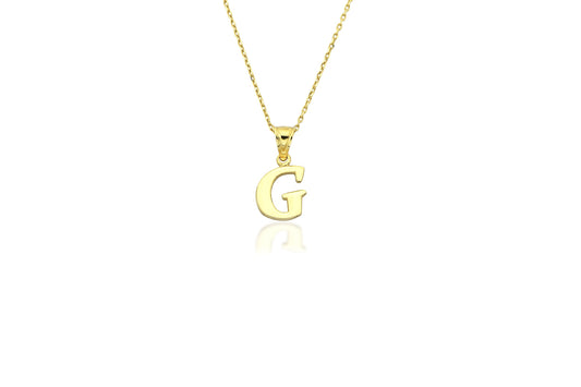 Initial Letter G 14K Gold Pendant (without Chain)