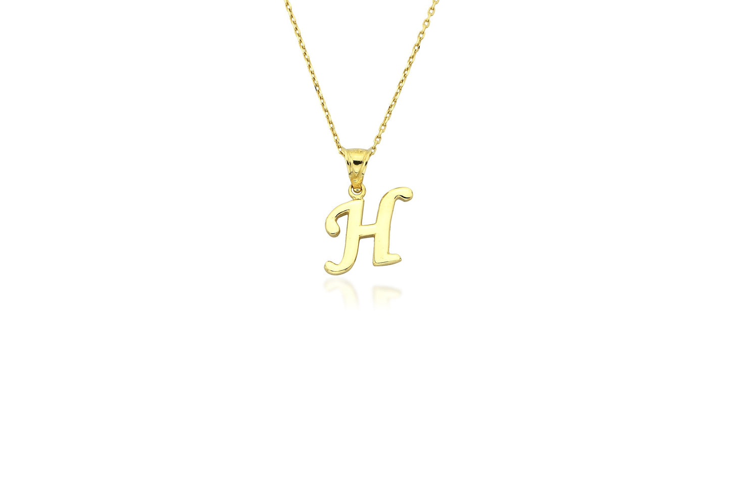 Initial Letter H 14K Gold Pendant (without Chain)