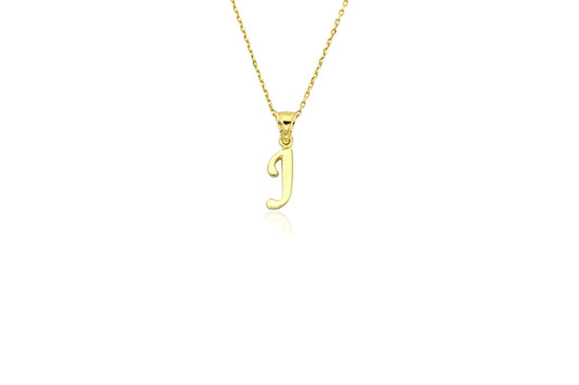 Initial Letter J 14K Gold Pendant (without Chain)