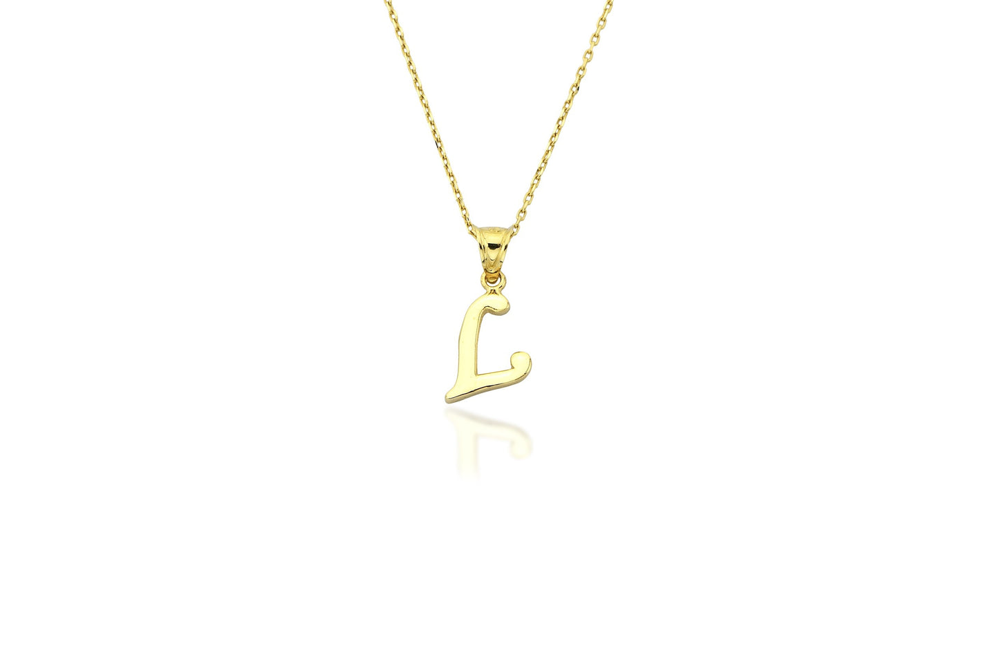 Initial Letter L 14K Gold Pendant (without Chain)