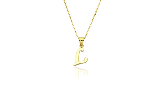 Initial Letter L 14K Gold Pendant (without Chain)