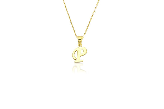 Initial Letter P 14K Gold Pendant (without Chain)