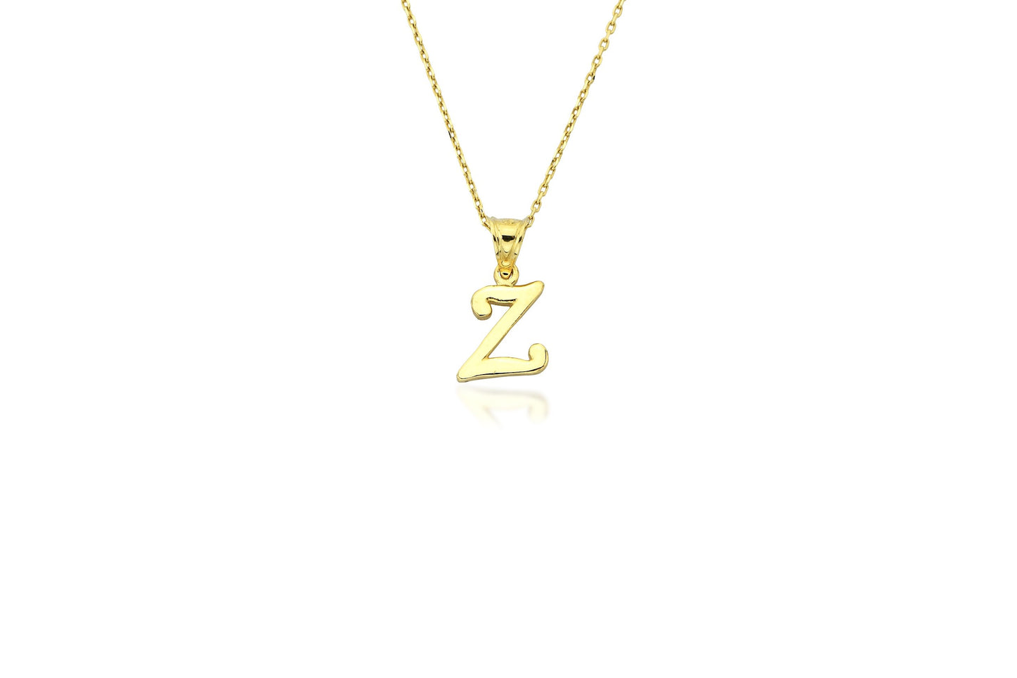 Initial Letter Z 14K Gold Pendant (without Chain)