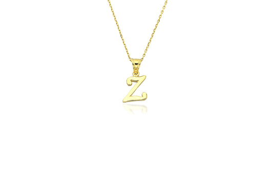 Initial Letter Z 14K Gold Pendant (without Chain)