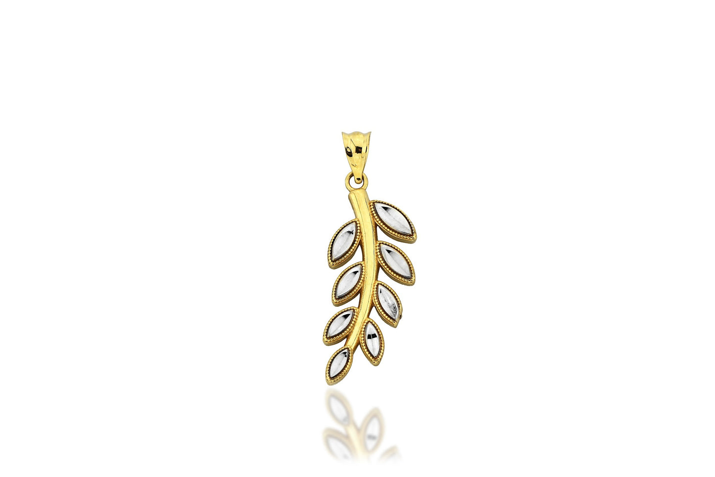 Leaf 14K Gold Pendant