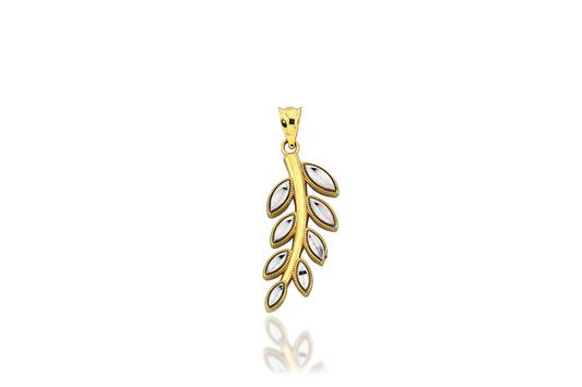 Leaf 14K Gold Pendant