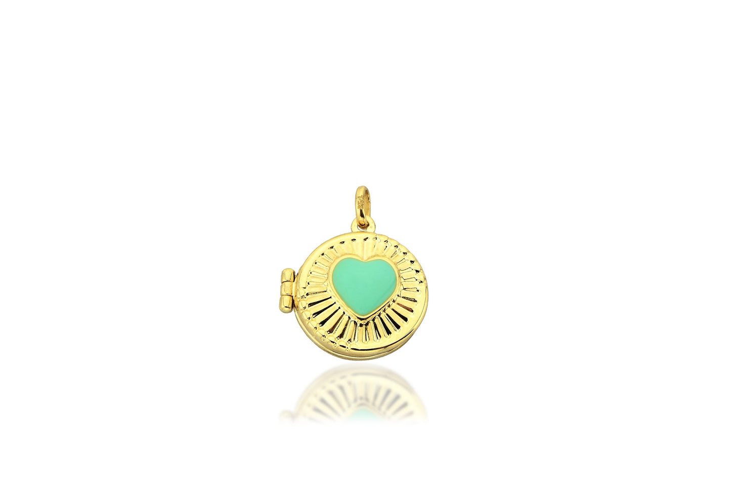 Serenay 14K Gold Enameled Locket Pendant